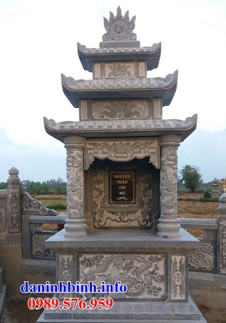 Mẫu cây hương thờ chung nghĩa trang gia đình dòng họ bằng đá điêu khắc rồng phượng bán tại Vĩnh Long