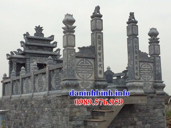 Mẫu cổng cây hương nghĩa trang gia đình dòng họ bằng đá điêu khắc rồng phượng tại Thừa Thiên Huế