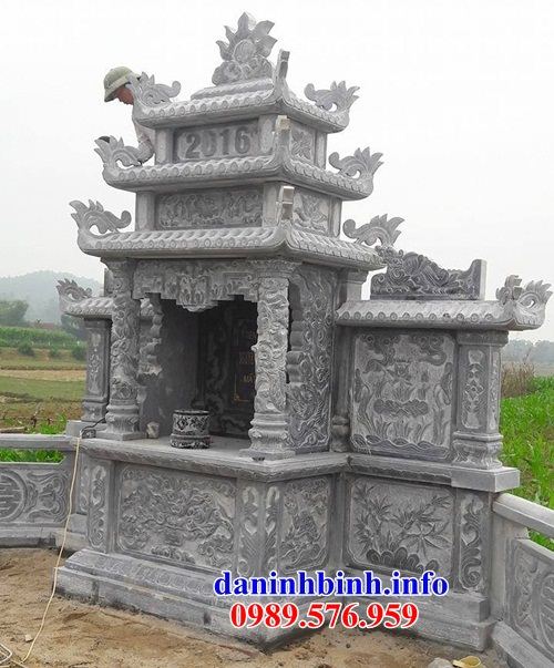 Mẫu củng thờ chung nghĩa trang gia đình dòng họ bằng đá chạm khắc hoa văn tinh xảo tại Điện Biên