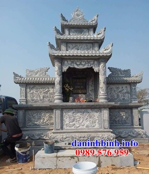 Mẫu củng thờ chung nghĩa trang gia đình dòng họ bằng đá chạm trổ tứ quý bán tại Bình Định