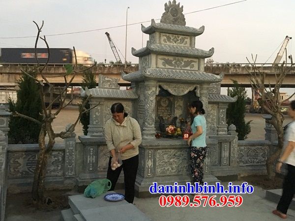 Mẫu củng thờ chung nghĩa trang gia đình dòng họ bằng đá kích thước chuẩn phong thủy tại Điện Biên