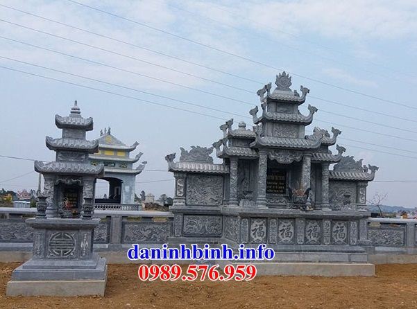 Mẫu củng thờ chung nghĩa trang gia đình dòng họ bằng đá thiết kế hiện đại tại Đồng Tháp