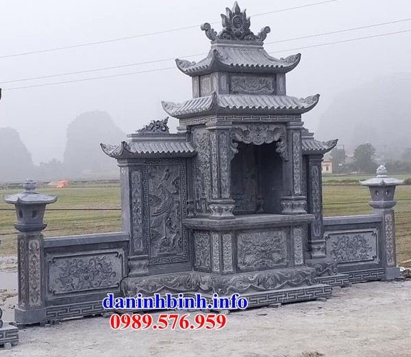 Mẫu củng thờ chung nghĩa trang gia đình dòng họ bằng đá thiết kế đơn giản tại Quảng Ngãi