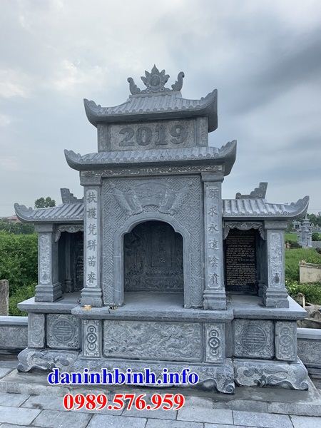 Mẫu củng thờ chung nghĩa trang gia đình dòng họ bằng đá xanh Thanh Hóa bán tại Bình Định