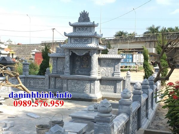 Mẫu củng thờ chung nghĩa trang gia đình dòng họ bằng đá xanh Thanh Hóa tại Quảng Ngãi