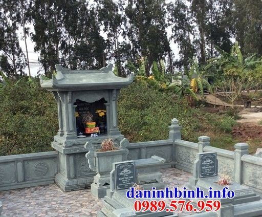 Mẫu củng thờ chung nghĩa trang gia đình dòng họ bằng đá xanh rêu cao cấp tại Bình Dương