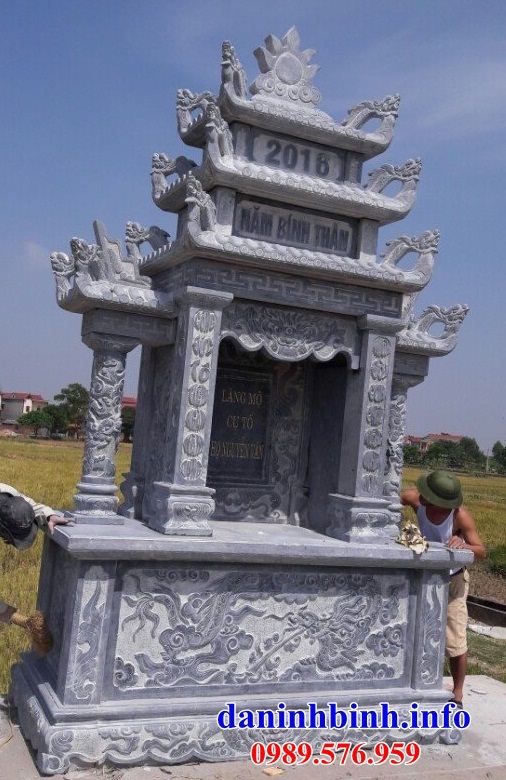 Mẫu củng thờ chung nghĩa trang gia đình dòng họ bằng đá điêu khắc rồng phượng tại Sài Gòn