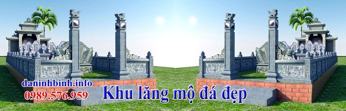 Mẫu hình ảnh thiết kế khu lăng mộ nghĩa trang gia đình dòng họ bằng đá bán tại Thanh Hóa