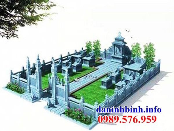 Mẫu hình ảnh thiết kế khu lăng mộ nghĩa trang gia đình dòng họ bằng đá bán tại Điện Biên