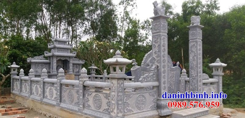 Mẫu khu lăng mộ nghĩa trang gia đình dòng họ bằng đá kích thước chuẩn phong thủy tại Ninh Bình