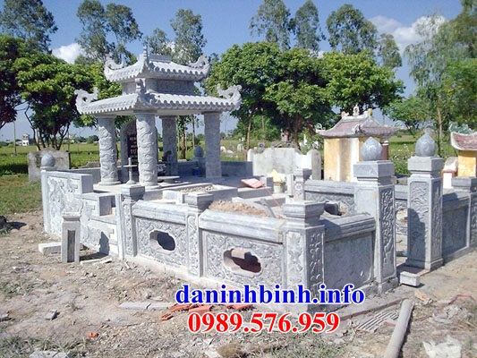Mẫu khu lăng mộ nghĩa trang gia đình dòng họ bằng đá mỹ nghệ Ninh Bình tại Long An