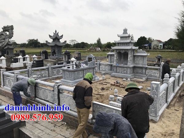 Mẫu khu lăng mộ nghĩa trang gia đình dòng họ bằng đá thi công lắp đặt bán tại Kon Tum