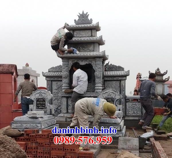 Mẫu khu lăng mộ nghĩa trang gia đình dòng họ bằng đá thi công lắp đặt bán tại Thanh Hóa