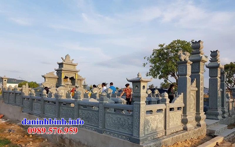 Mẫu khu lăng mộ nghĩa trang gia đình dòng họ bằng đá thiết kế hiện đại bán tại Hà Tĩnh
