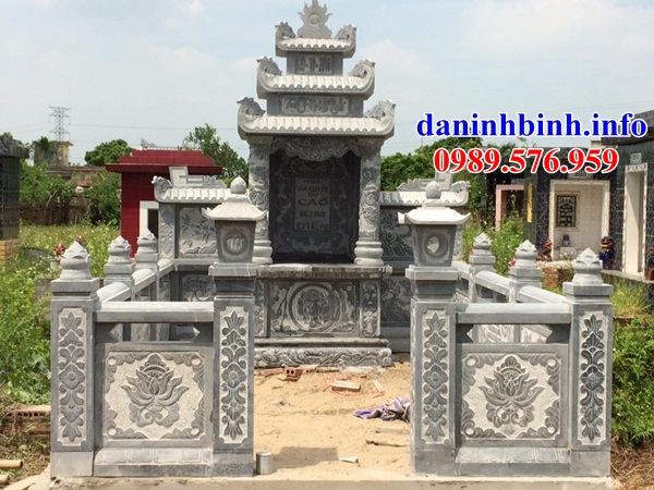 Mẫu khu lăng mộ nghĩa trang gia đình dòng họ bằng đá thiết kế đơn giản bán tại Quảng Nam