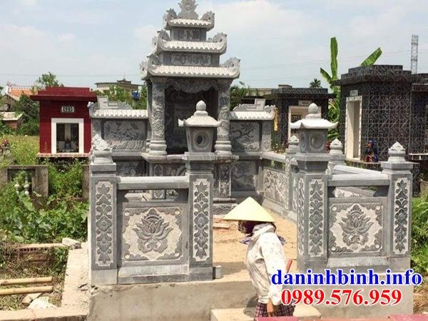 Mẫu khu lăng mộ nghĩa trang gia đình dòng họ bằng đá thiết kế đơn giản tại Cần Thơ