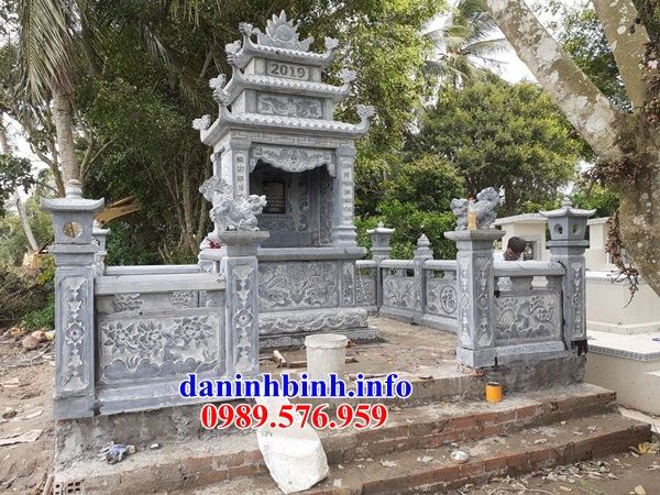 Mẫu khu lăng mộ nghĩa trang gia đình dòng họ bằng đá thiết kế đơn giản tại Khánh Hòa