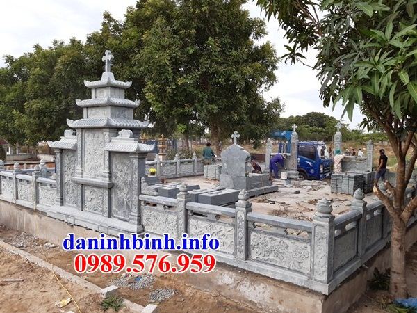 Mẫu khu lăng mộ nghĩa trang gia đình dòng họ bằng đá thiết kế đẹp bán tại Thanh Hóa