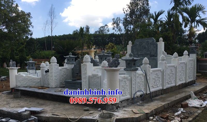 Mẫu khu lăng mộ nghĩa trang gia đình dòng họ bằng đá thiết kế đẹp tại Long An