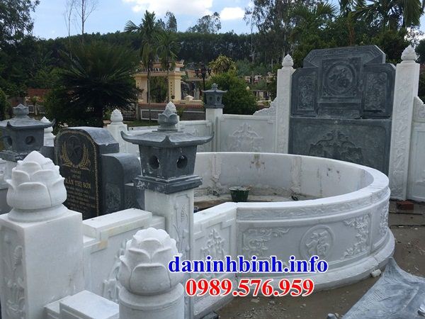 Mẫu khu lăng mộ nghĩa trang gia đình dòng họ bằng đá trắng cao cấp bán tại Điện Biên