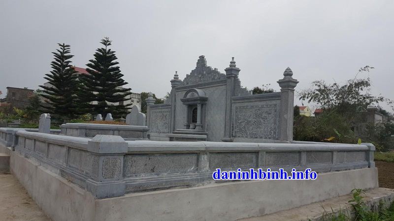 Mẫu khu lăng mộ nghĩa trang gia đình dòng họ bằng đá tự nhiên nguyên khối tại Ninh Bình