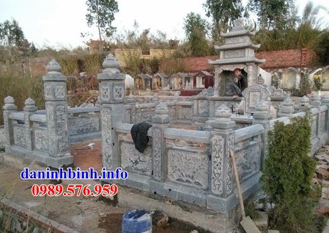 Mẫu khu lăng mộ nghĩa trang gia đình dòng họ bằng đá xanh Thanh Hóa bán tại An Giang