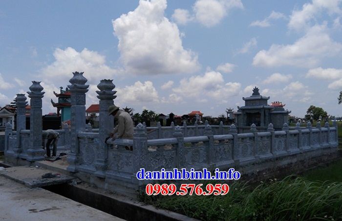 Mẫu khu lăng mộ nghĩa trang gia đình dòng họ bằng đá xanh Thanh Hóa tại Ninh Bình