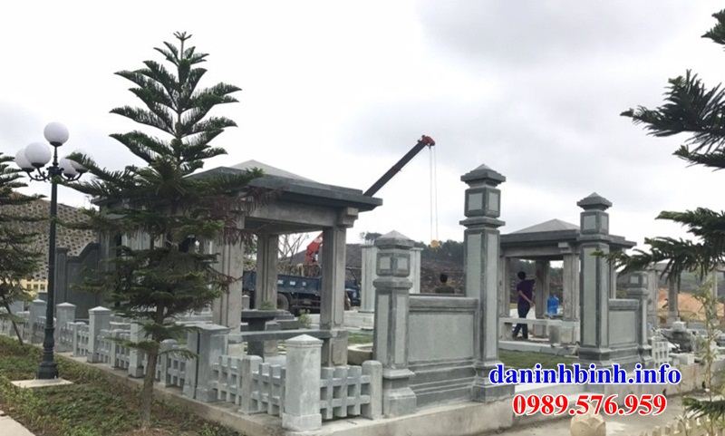 Mẫu khu lăng mộ nghĩa trang gia đình dòng họ bằng đá xanh rêu tự nhiên tại Bình Thuận