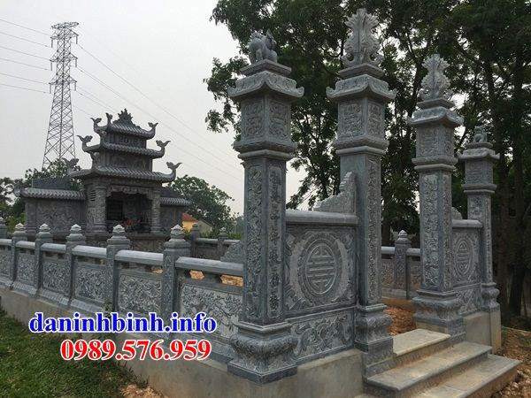 Mẫu khu lăng mộ nghĩa trang gia đình dòng họ bằng đá điêu khắc rồng phượng bán tại Kon Tum