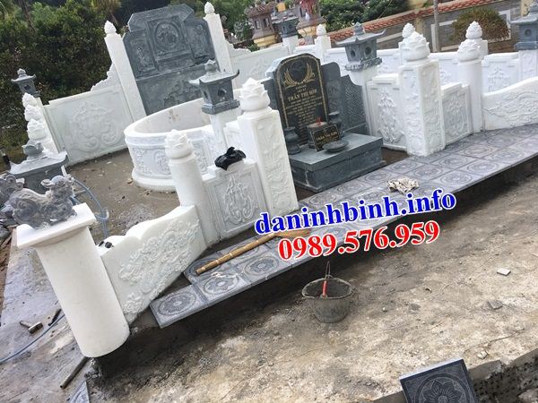 Mẫu khu lăng mộ nghĩa trang gia đình dòng tộc bằng đá trắng cao cấp bán tại Nghệ An