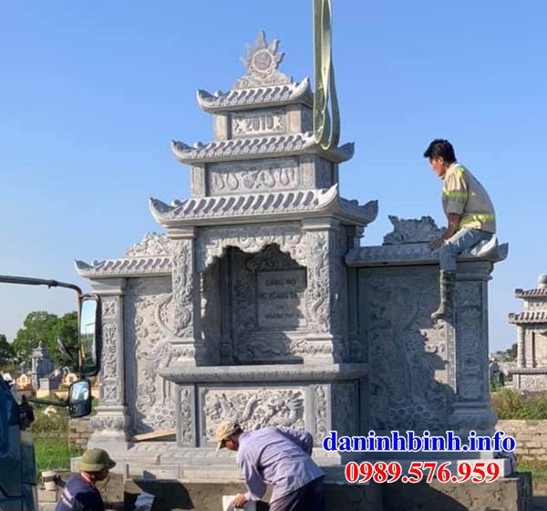 Mẫu kỳ đài nghĩa trang gia đình dòng họ bằng đá thi công lắp đặt tại Hưng Yên