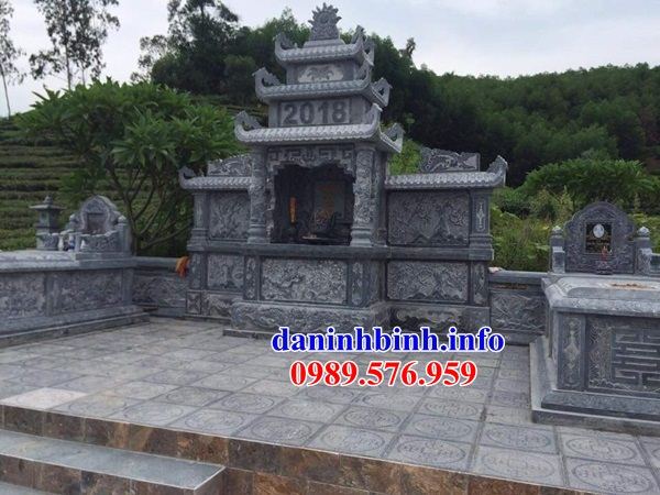 Mẫu kỳ đài thờ chung nghĩa trang gia đình dòng họ bằng đá chạm khắc hoa văn tinh xảo bán tại Ninh Thuận