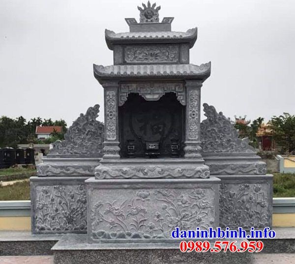 Mẫu kỳ đài thờ chung nghĩa trang gia đình dòng họ bằng đá chạm khắc hoa văn tinh xảo tại Hải Phòng