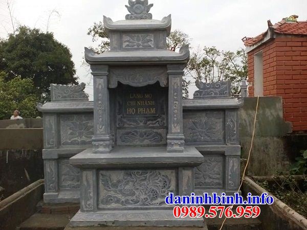 Mẫu kỳ đài thờ chung nghĩa trang gia đình dòng họ bằng đá kích thước chuẩn phong thủy tại Khánh Hòa