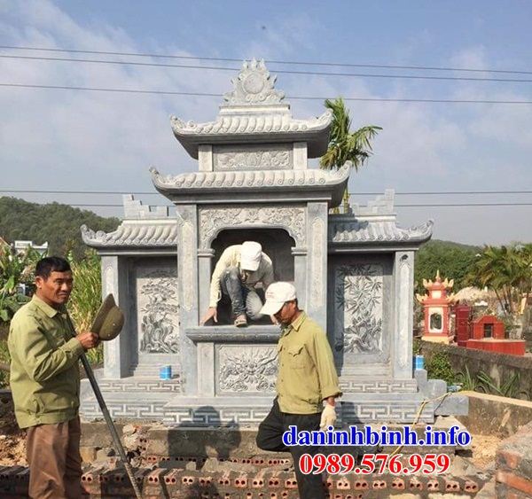 Mẫu kỳ đài thờ chung nghĩa trang gia đình dòng họ bằng đá thi công lắp đặt tại Khánh Hòa