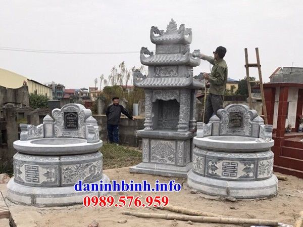 Mẫu kỳ đài thờ chung  nghĩa trang gia đình dòng họ bằng đá thi công lắp đặt tại Thanh Hóa