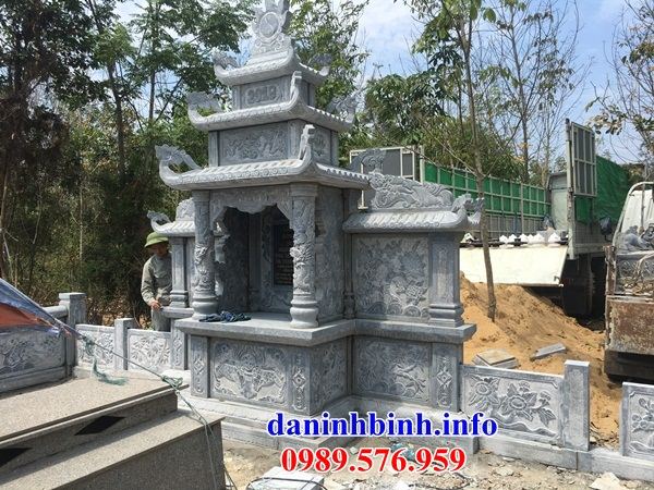 Mẫu kỳ đài thờ chung nghĩa trang gia đình dòng họ bằng đá thiết kế đẹp tại Hải Phòng