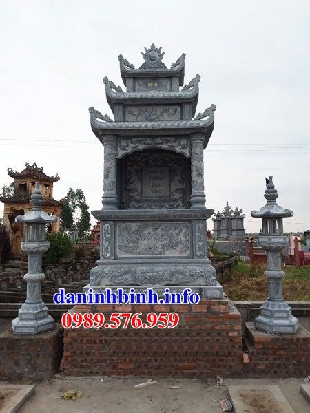 Mẫu kỳ đài thờ chung nghĩa trang gia đình dòng họ bằng đá tự nhiên nguyên khối tại Cần Thơ