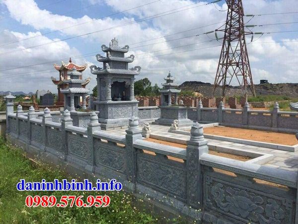 Mẫu kỳ đài thờ chung nghĩa trang gia đình dòng họ bằng đá xanh Thanh Hóa bán tại Ninh Thuận