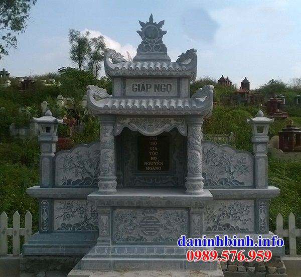 Mẫu kỳ đài thờ chung nghĩa trang gia đình dòng họ bằng đá xanh Thanh Hóa tại Đồng Nai