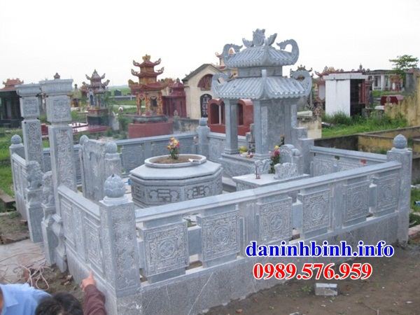 Mẫu lan can hàng tường rào am thờ nghĩa trang gia đình dòng họ bằng đá thiết kế hiện đại bán tại Quảng Trị
