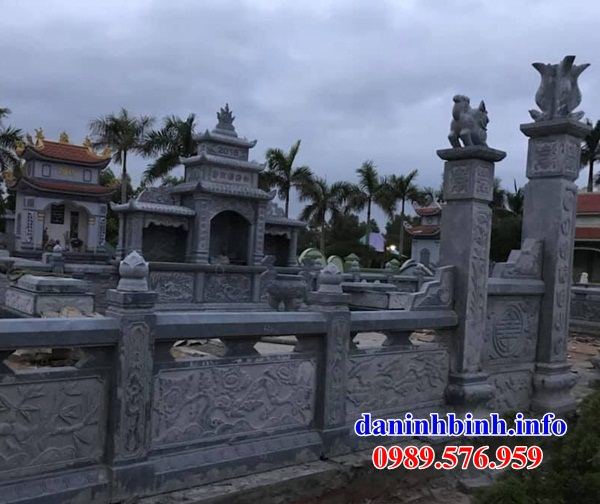 Mẫu lan can hàng tường rào am thờ nghĩa trang gia đình dòng họ bằng đá thiết kế đơn giản bán tại Lào Cai