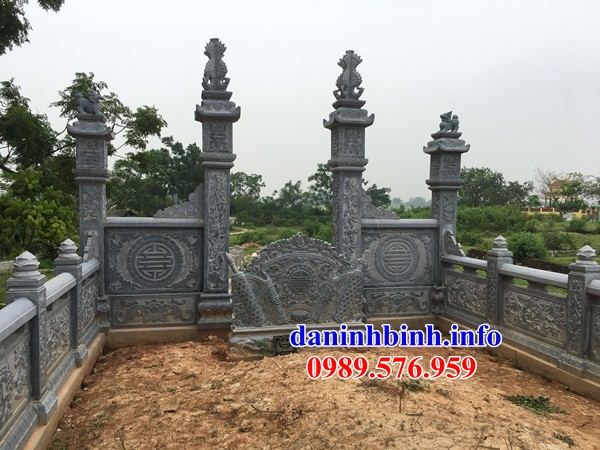 Mẫu lan can hàng tường rào cây hương nghĩa trang gia đình dòng họ bằng đá kích thước chuẩn phong thủy bán tại Bình Phước