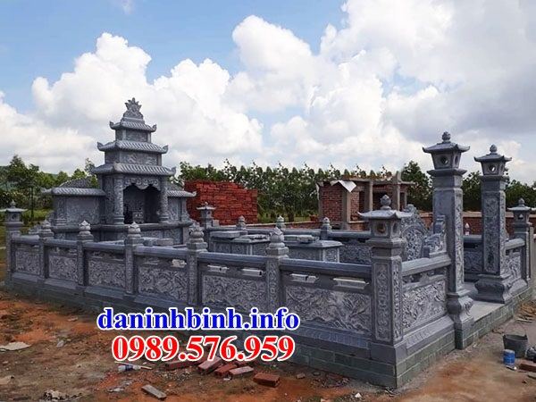 Mẫu lan can hàng tường rào cây hương nghĩa trang gia đình dòng họ bằng đá mỹ nghệ Ninh Bình tại Đắk Nông