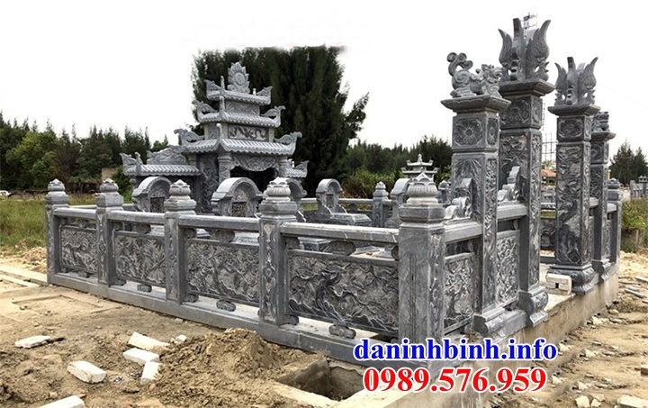 Mẫu lan can hàng tường rào khu lăng mộ nghĩa trang gia đình dòng họ bằng đá chạm trổ tứ quý bán tại Thanh Hóa