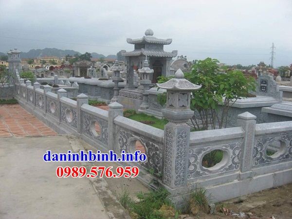 Mẫu lan can hàng tường rào khu lăng mộ nghĩa trang gia đình dòng họ bằng đá thiết kế hiện đại bán tại Bạc Liêu