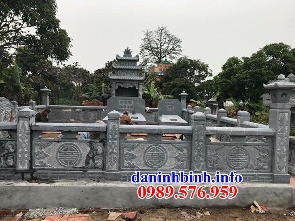 Mẫu lan can hàng tường rào khu lăng mộ nghĩa trang gia đình dòng họ bằng đá thiết kế đẹp tại Ninh Thuận