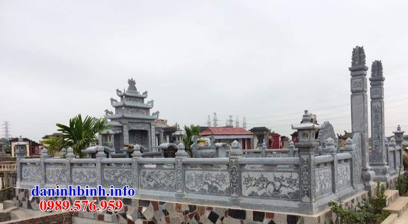 Mẫu lan can hàng tường rào khu lăng mộ nghĩa trang gia đình dòng tộc bằng đá điêu khắc tinh xảo tại Kiên Giang