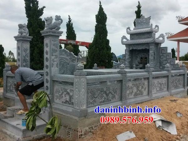 Mẫu lan can hàng tường rào khu lăng thờ nghĩa trang gia đình dòng tộc bằng đá chạm trổ tứ quý bán tại Hà Giang