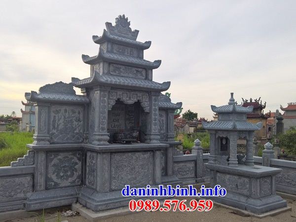 Mẫu lăng thờ chung nghĩa trang gia đình dòng họ bằng đá mỹ nghệ Ninh Bình tại Bến Tre